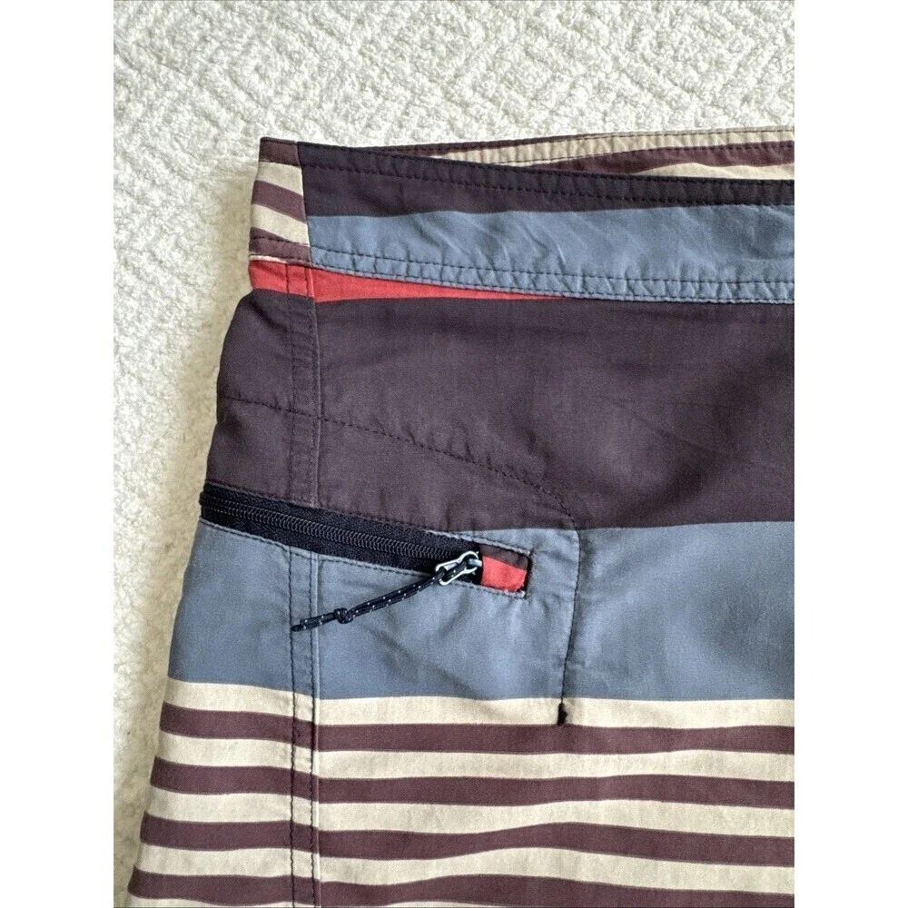 Patagonia Shorts Mens 36 Multicolor Striped Board Swim Trunks Drawstrings